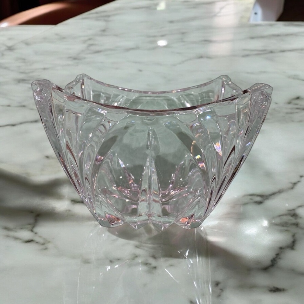 JG Durand Calliope Crystal Candy Bowl France Vintage 24% Lead 6.5”